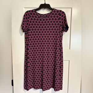 J. Jill Navy and Pink Geometric dress